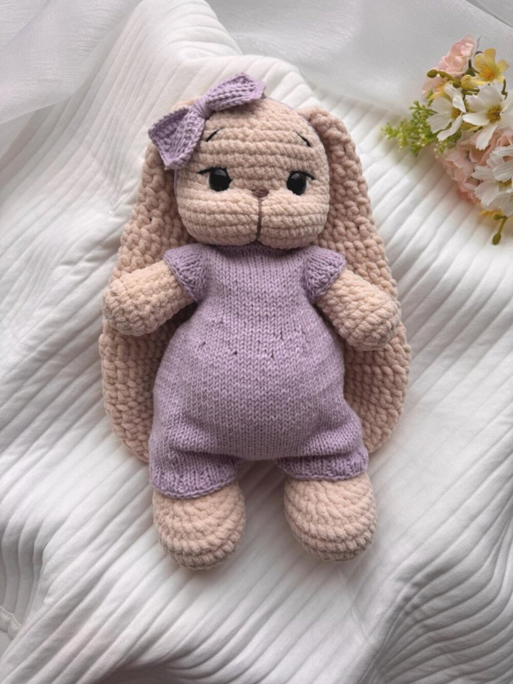 Handmade Crochet Bunny Amigurumi Plush Toy, Soft Knit, Nursery Decor, Keepsake - Picture 6 of 6